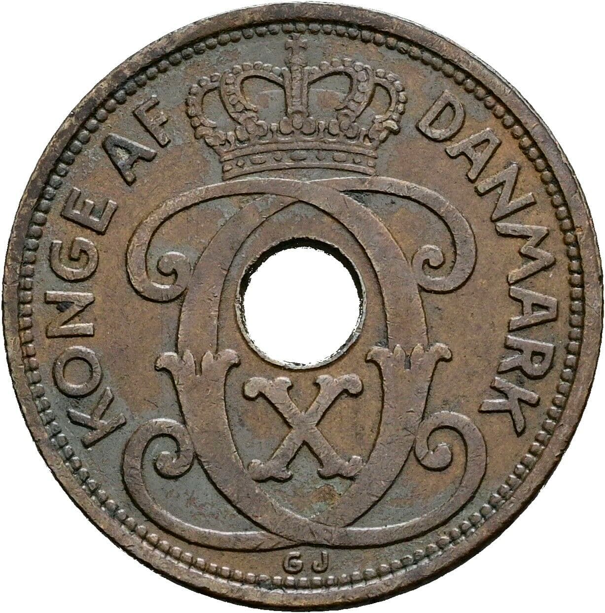 2 Öre Christian X. 1912-1947 1929 – Rückseite