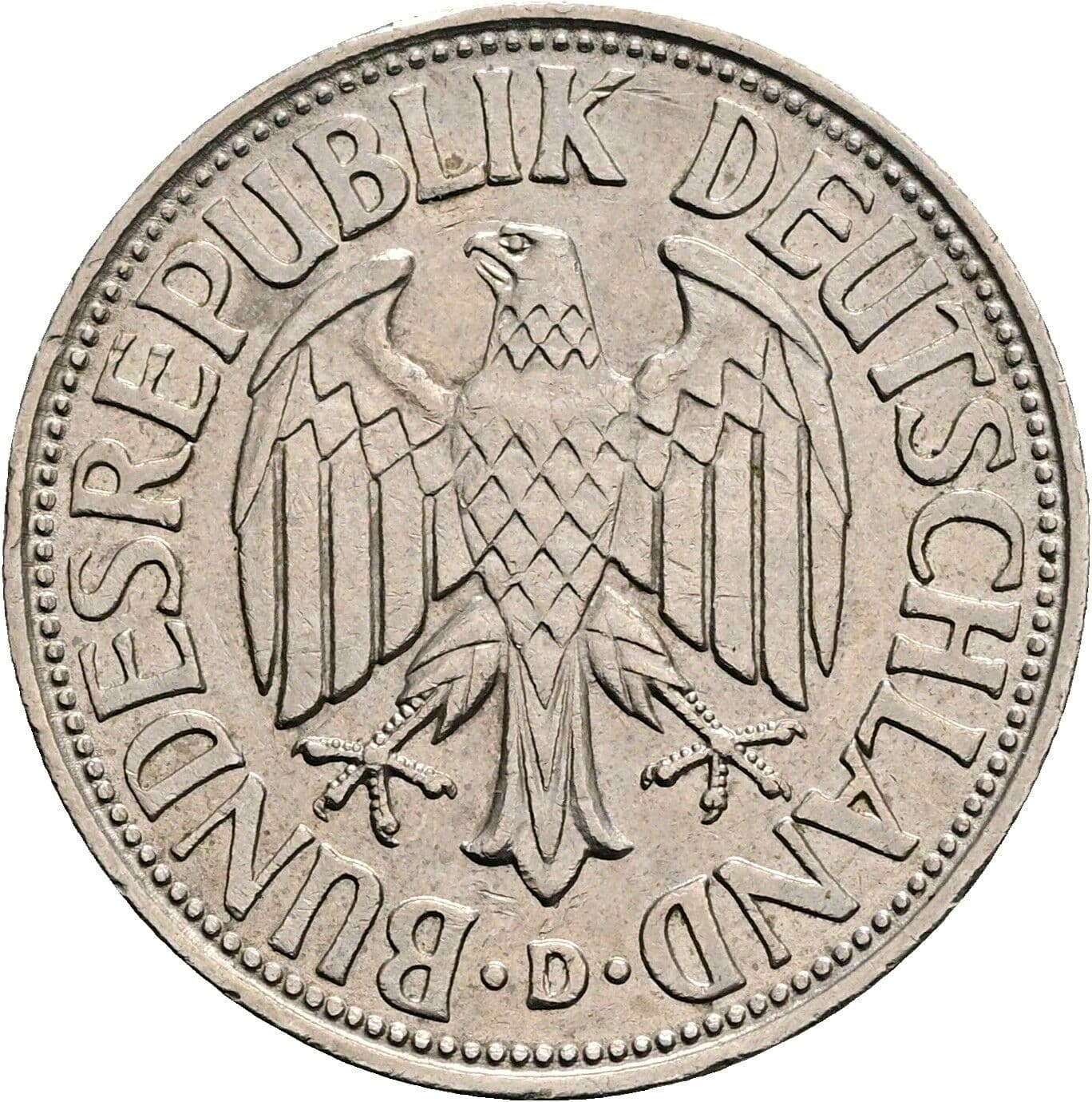 1 Deutsche Mark 1971 D – Rückseite