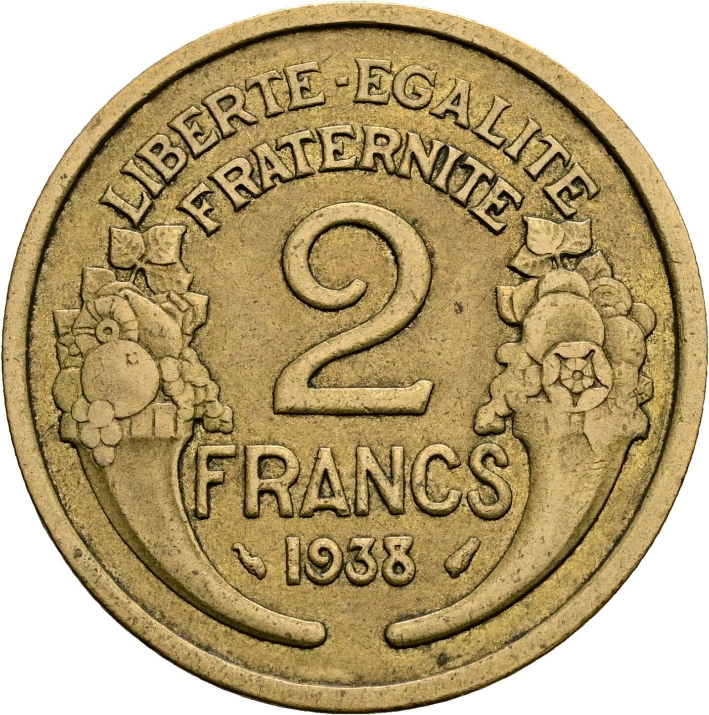 2 Francs 1938 – Rückseite