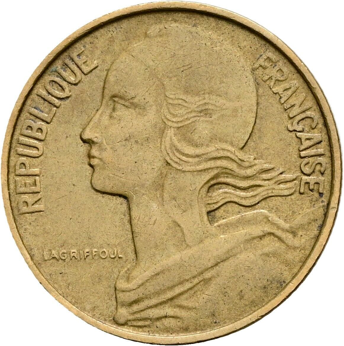 10 Centimes 1963 – Rückseite