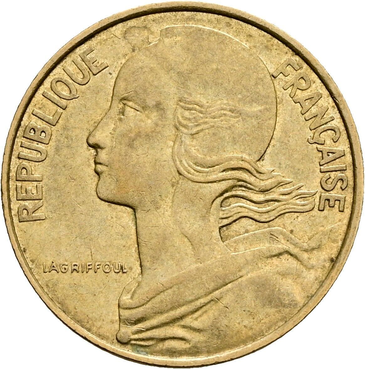 10 Centimes 1988 – Rückseite