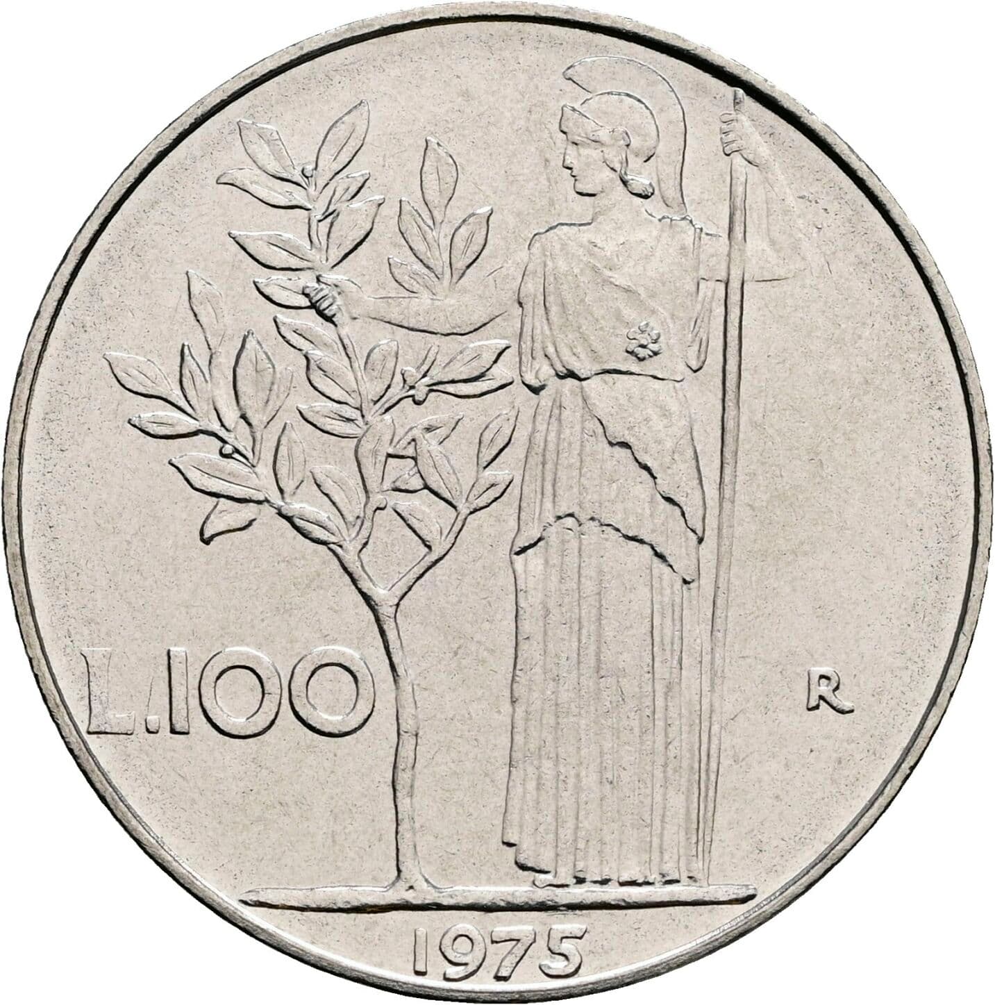 100 Lire 1975 – Rückseite