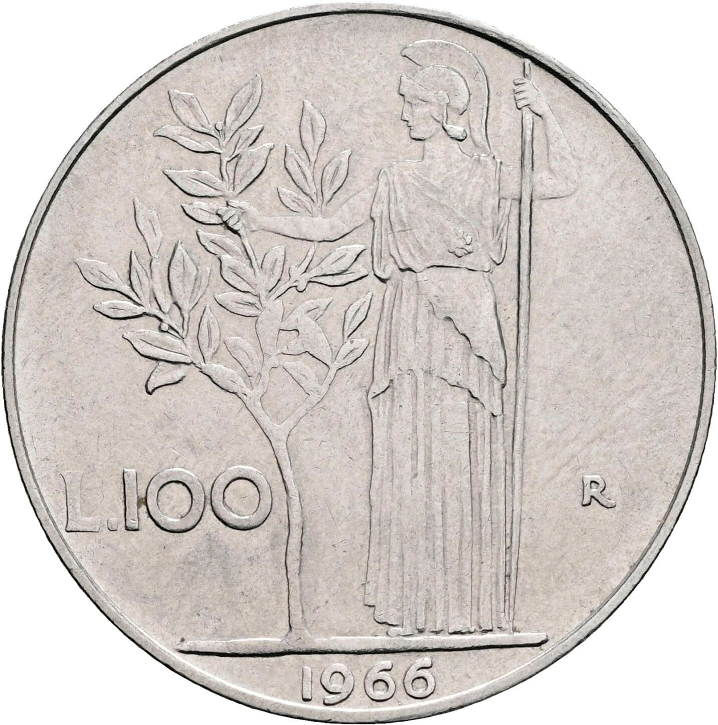 100 Lire 1966 – Rückseite