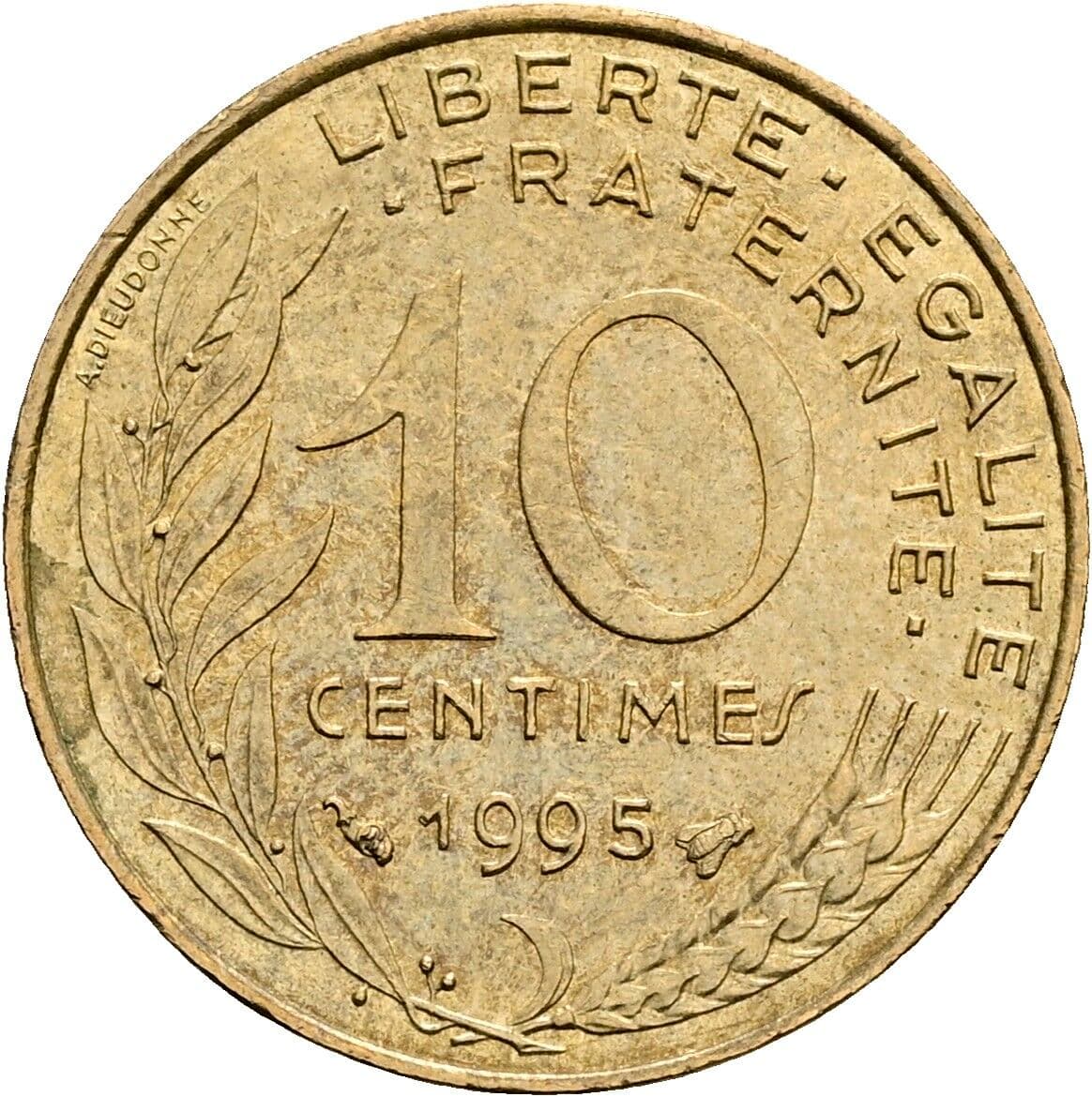 10 Centimes 1995 – Vorderseite