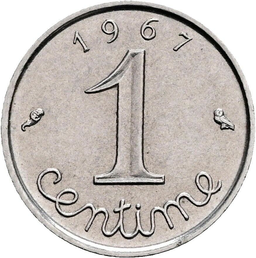 1 Centime 1967 – Vorderseite