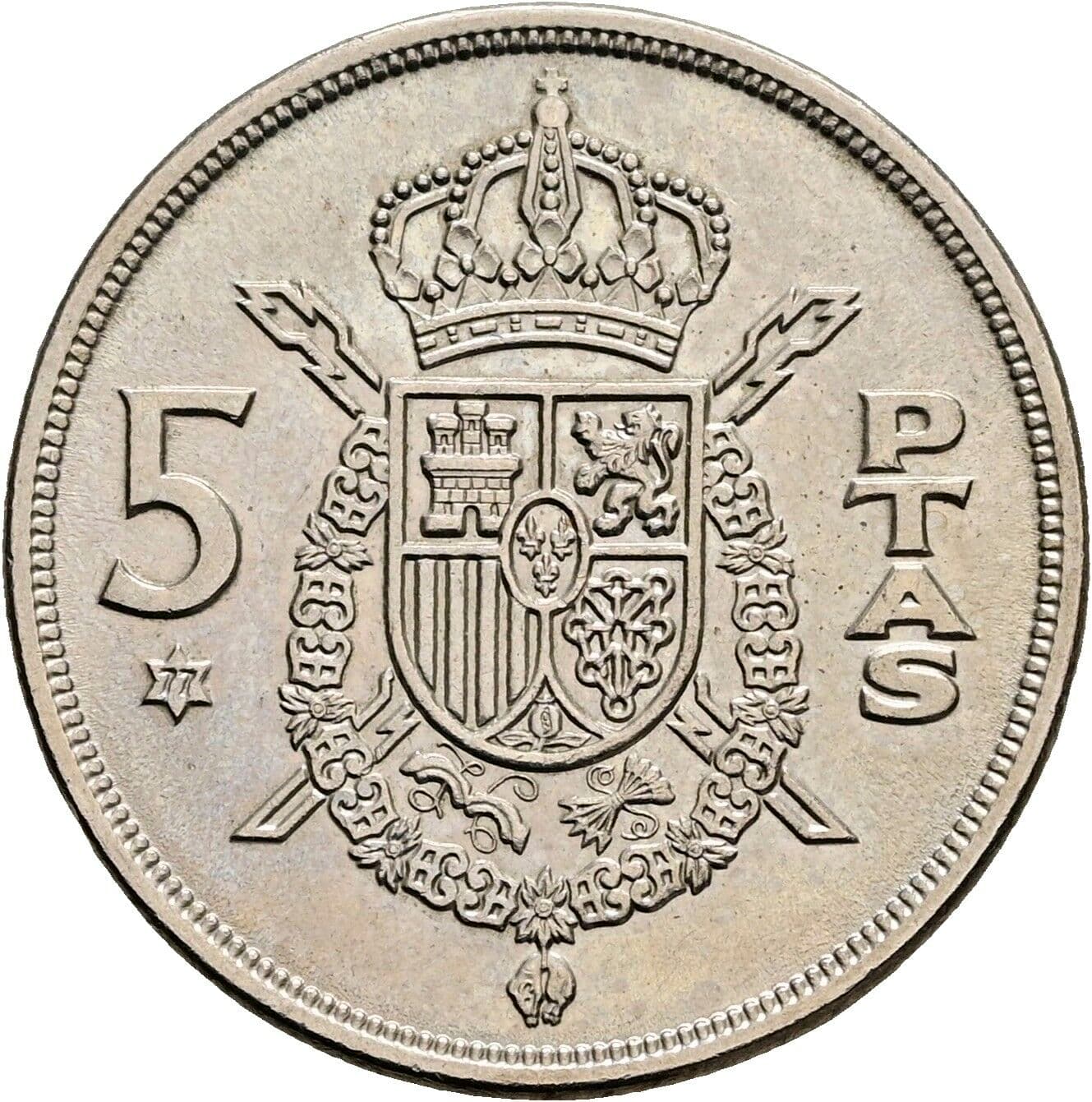 5 Pesetas Juan Carlos (1975-2014) 1975 – Rückseite