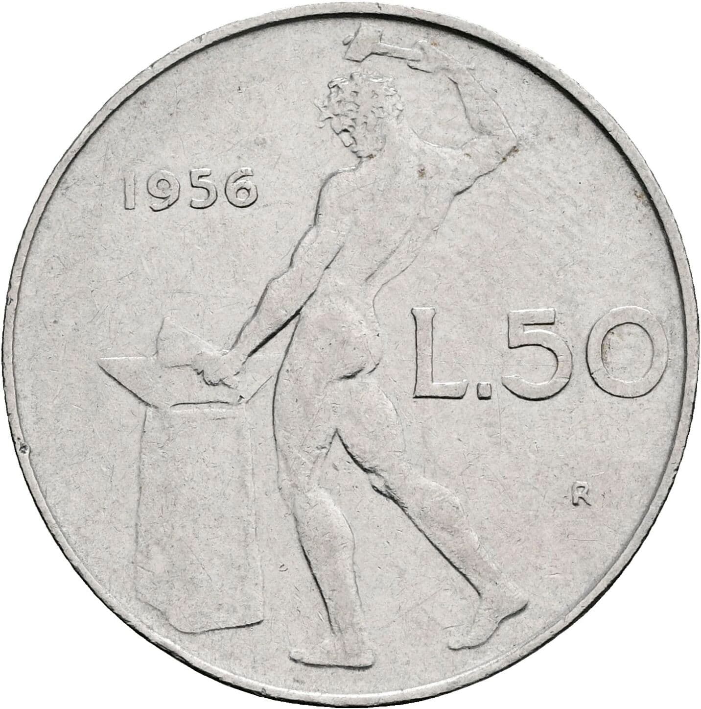 50 Lire 1956 – Rückseite