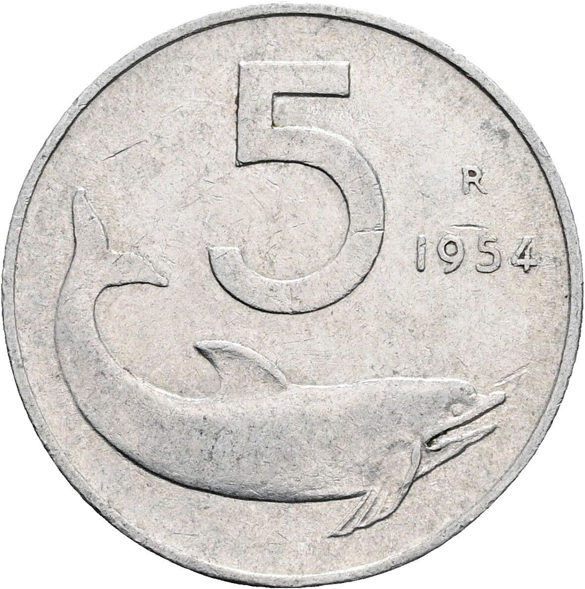 5 Lire 1954 – Rückseite