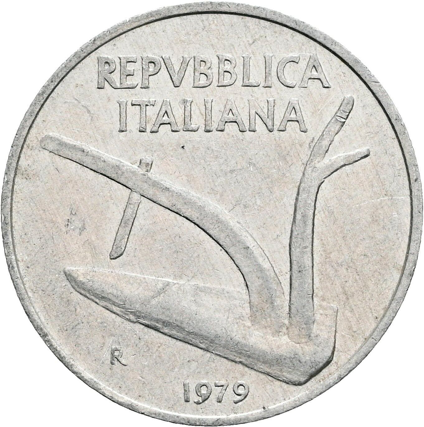 10 Lire 1979 – Rückseite