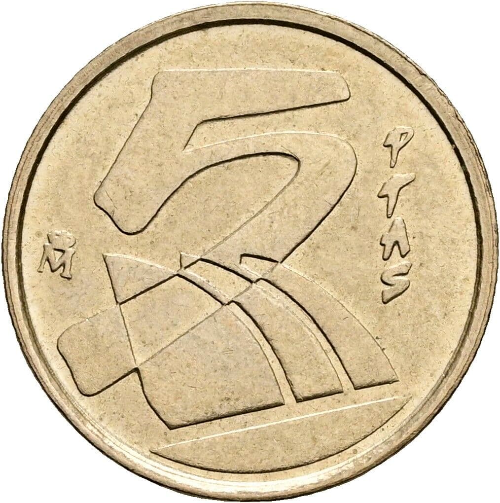 5 Pesetas Juan Carlos (1975-2014) 1990 – Rückseite