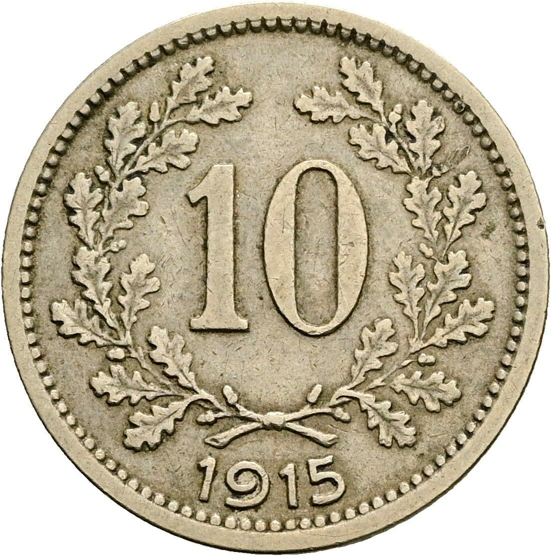 10 Heller Franz Joseph I. 1848-1916 1915 – Vorderseite