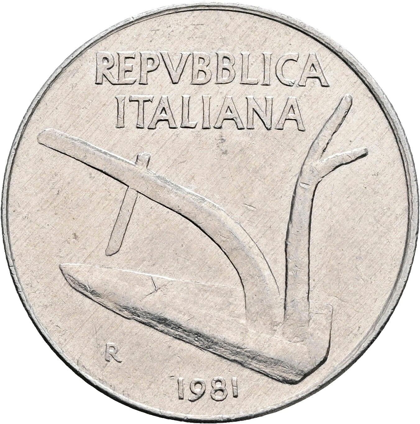 10 Lire 1981 – Rückseite
