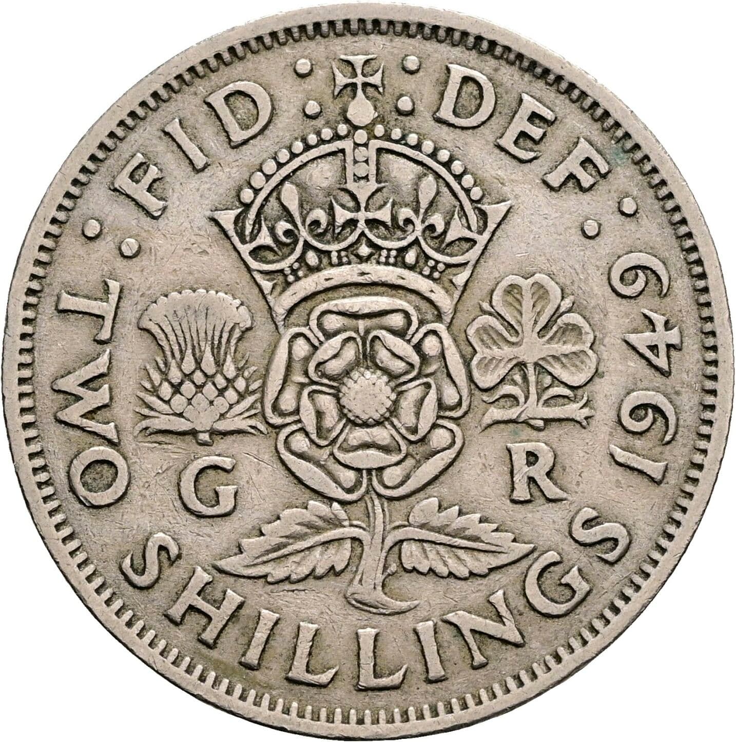2 Shillings George VI. 1936-1952 1949 – Rückseite