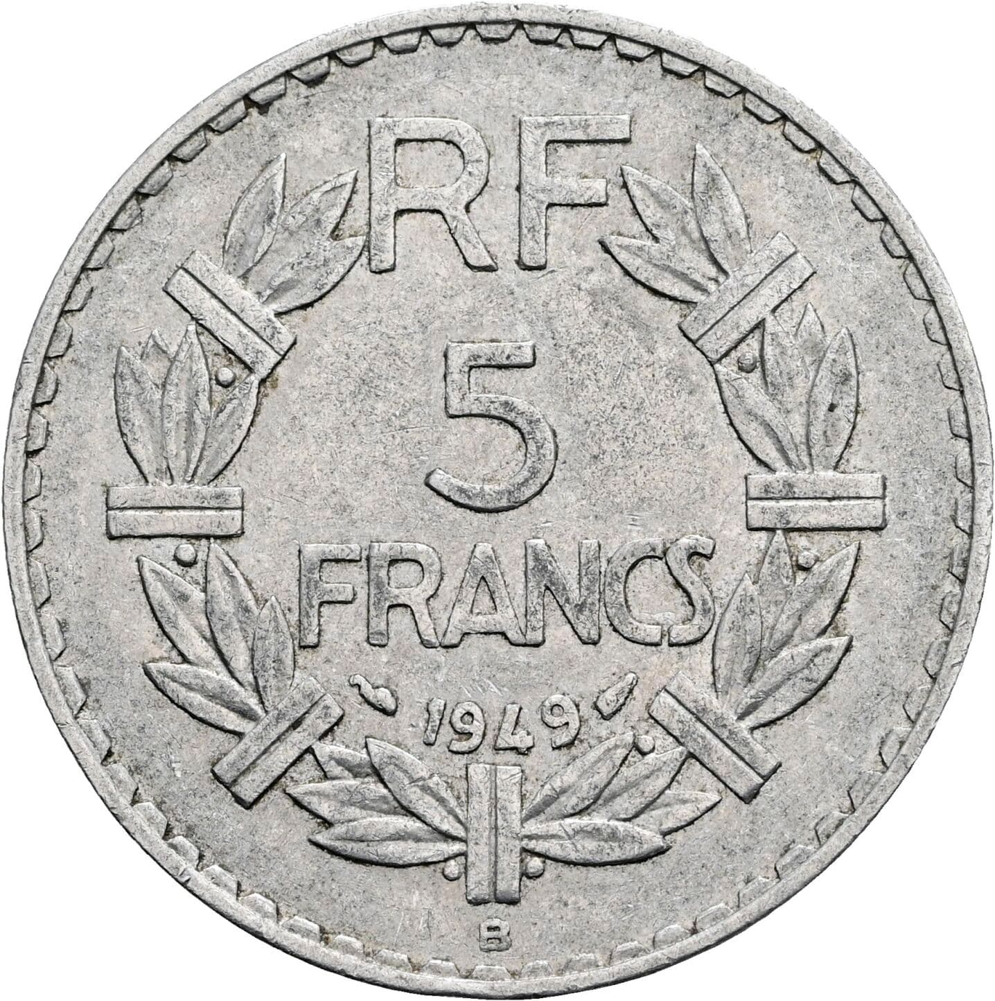 5 Francs 1949 B – Vorderseite