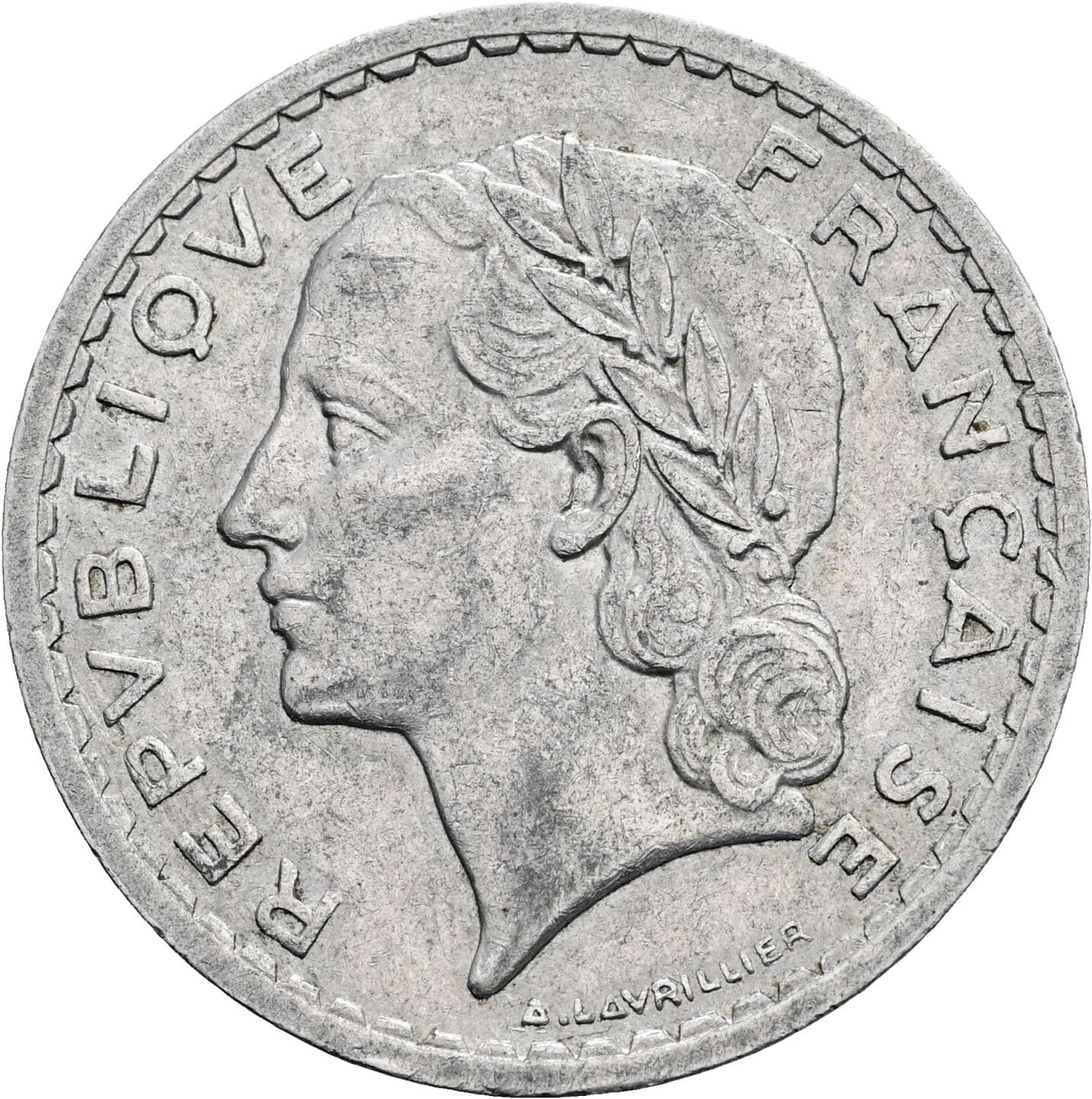 5 Francs 1949 B – Rückseite