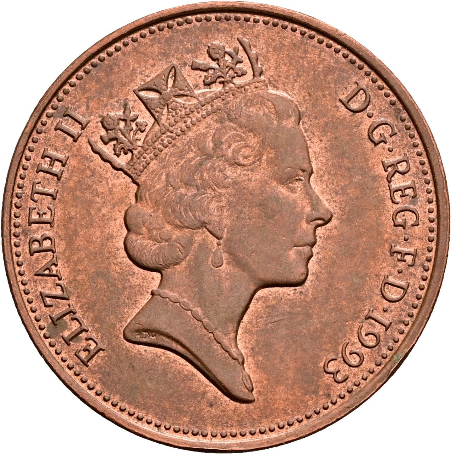 2 Pence Elisabeth II. 1952-2022 1993 – Vorderseite