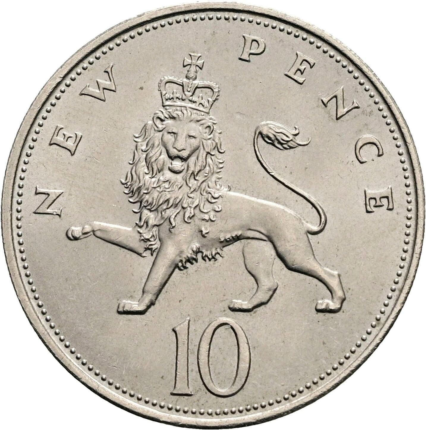 10 New Pence Elisabeth II. 1952-2022 1968 – Rückseite