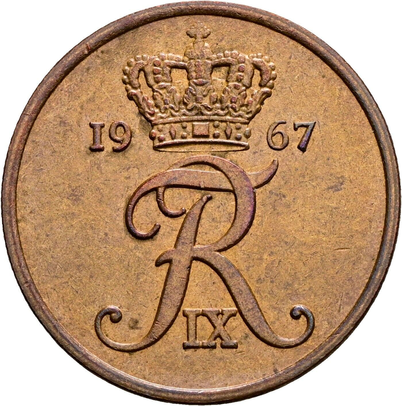 5 Öre Friedrich IX. (1947-1972) 1967 – Rückseite