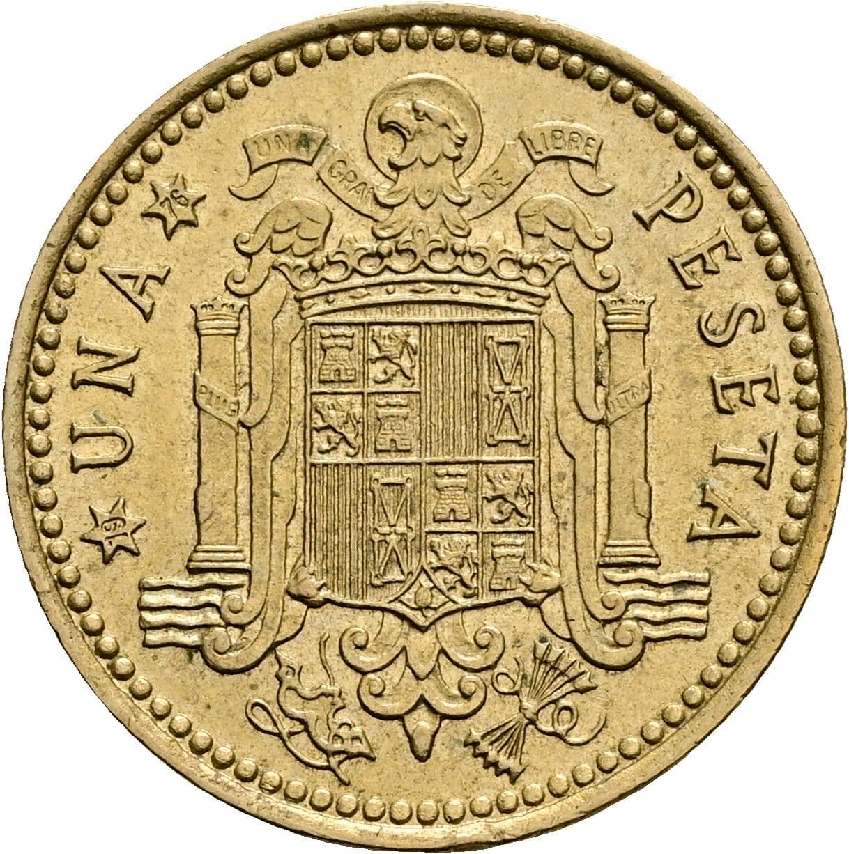 1 Peseta Juan Carlos I (1975-2014) 1975 – Rückseite