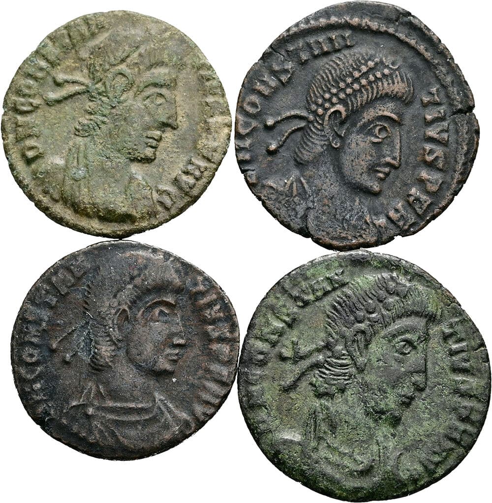 AE3 Siscia Lot mit 4 Münzen