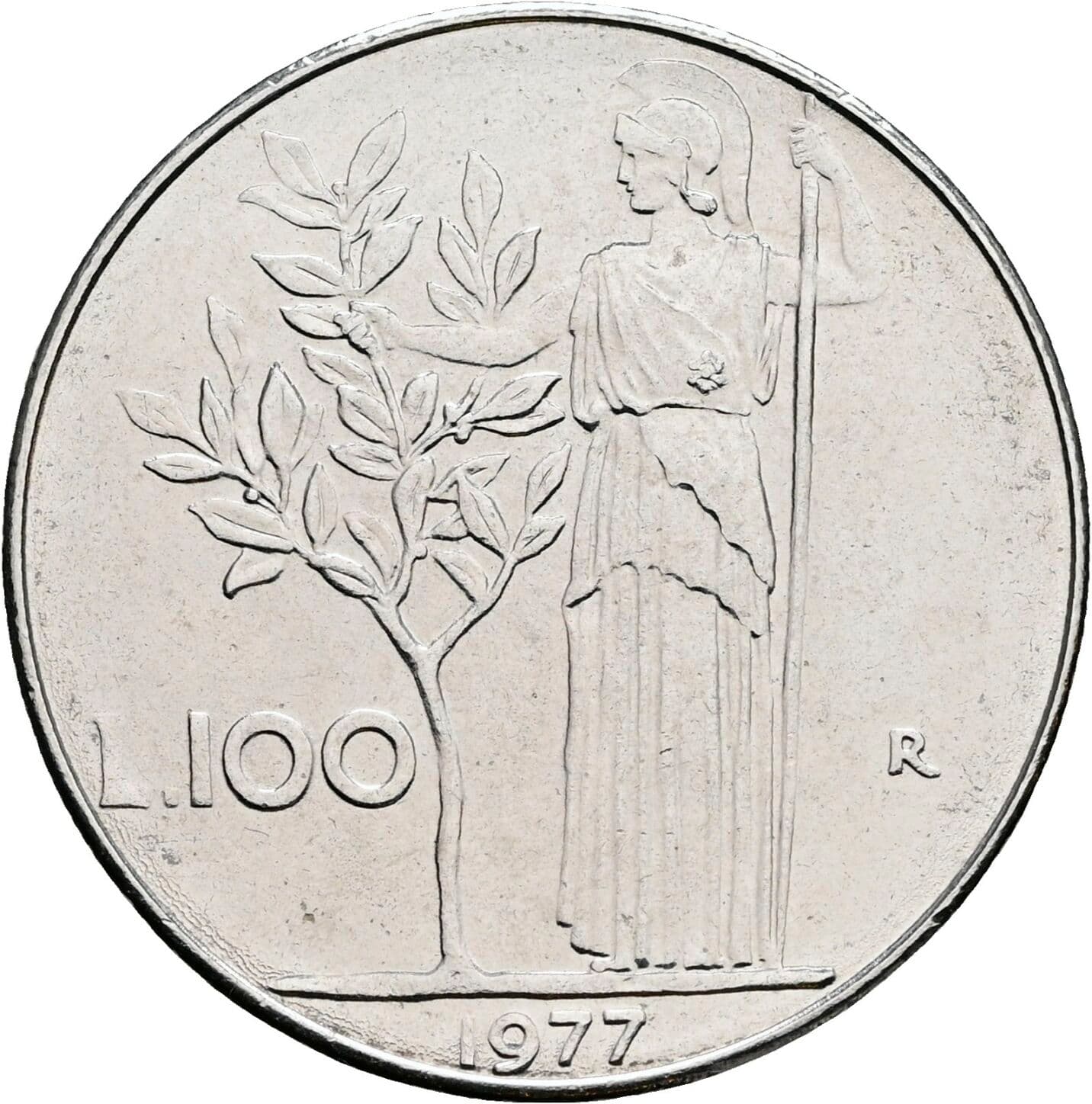 100 Lire 1977 – Rückseite