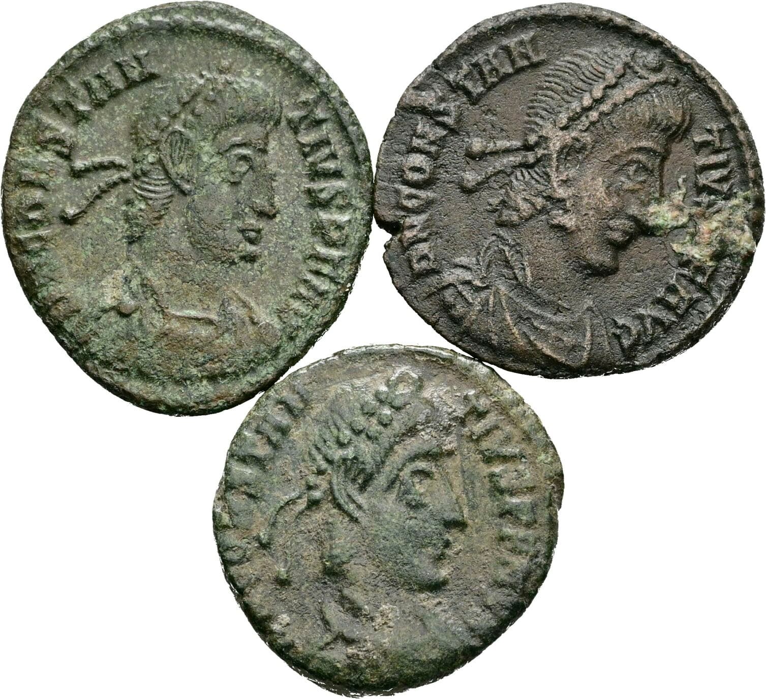 Lot 3 Stück AE3 Siscia Bronzemünzen