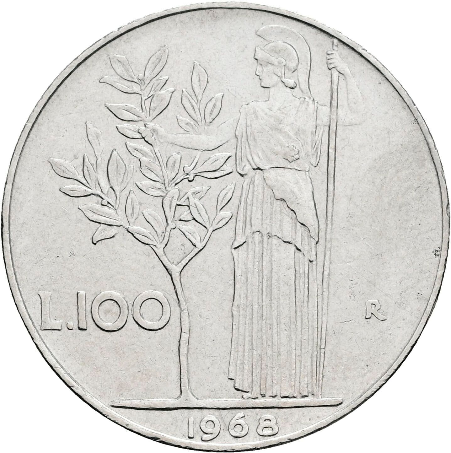 100 Lire 1968 – Rückseite