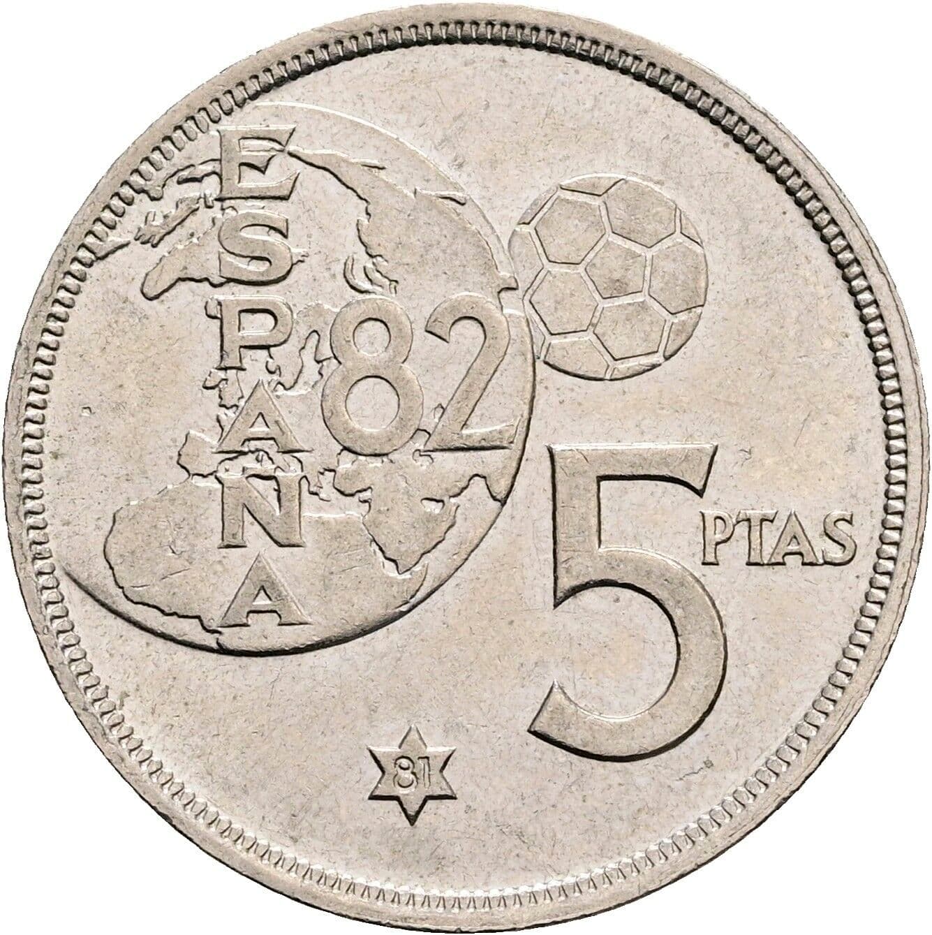 5 Pesetas Juan Carlos (1975-2014) 1980 – Rückseite