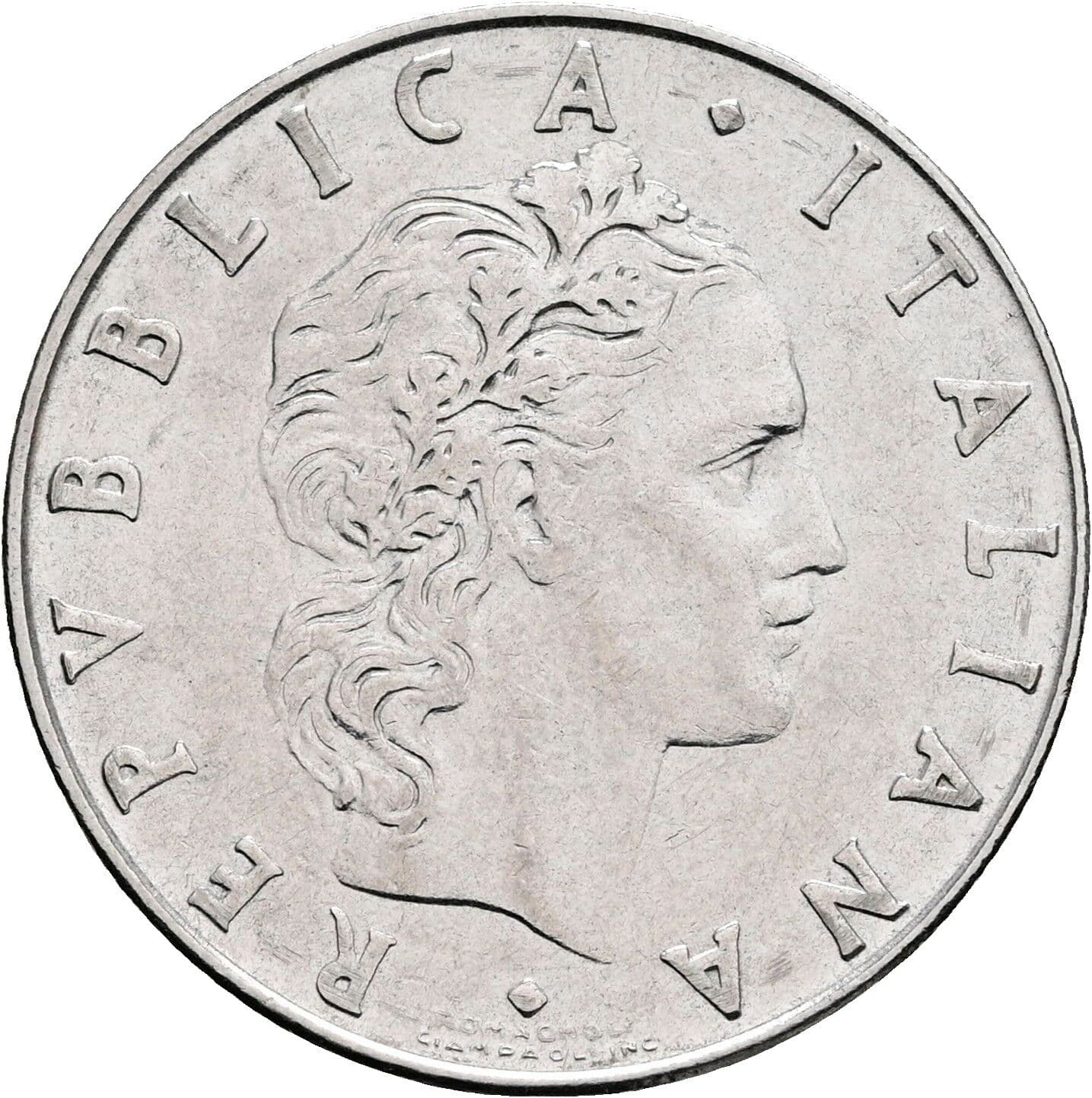 50 Lire 1975 – Vorderseite