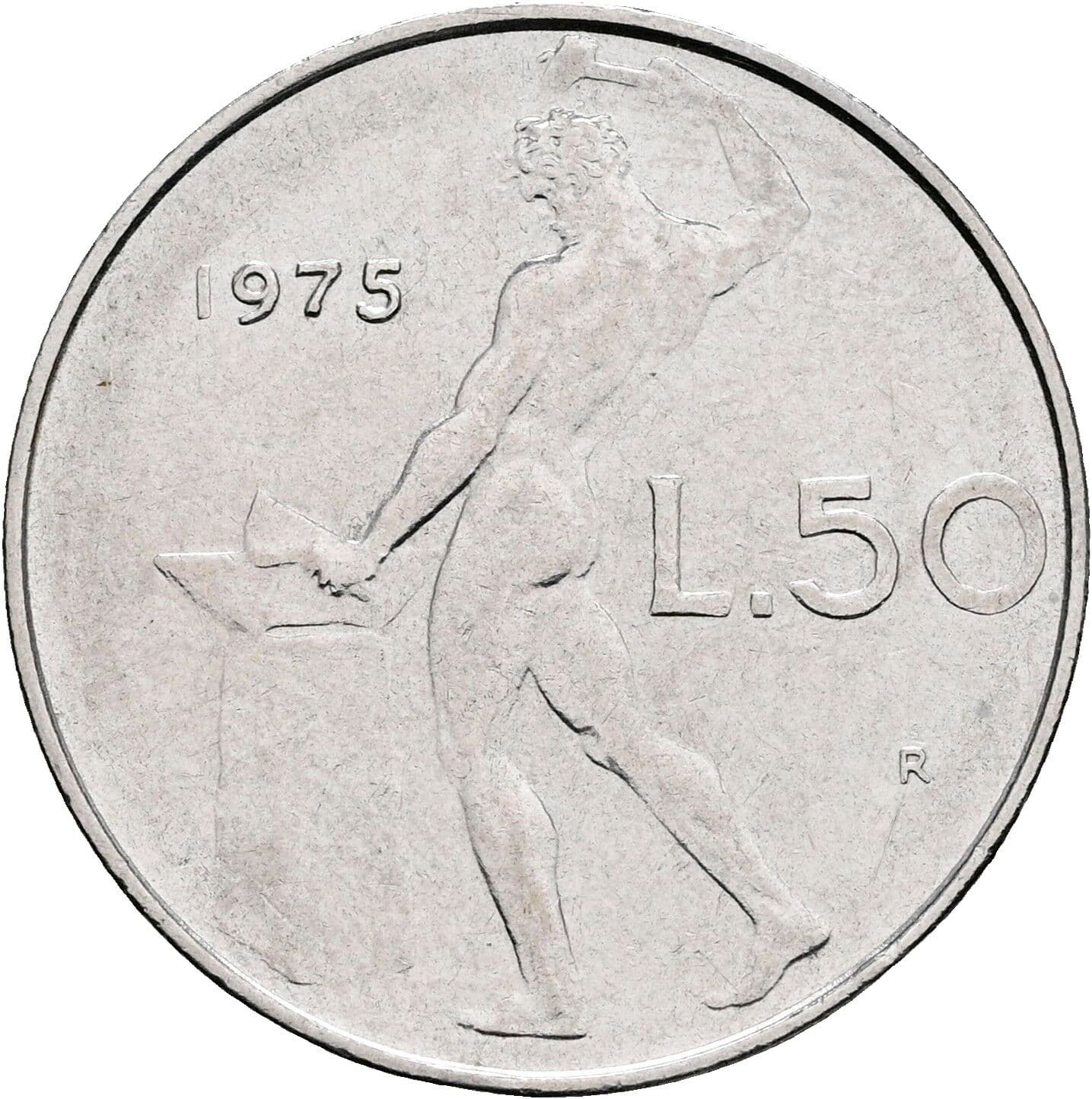50 Lire 1975 – Rückseite