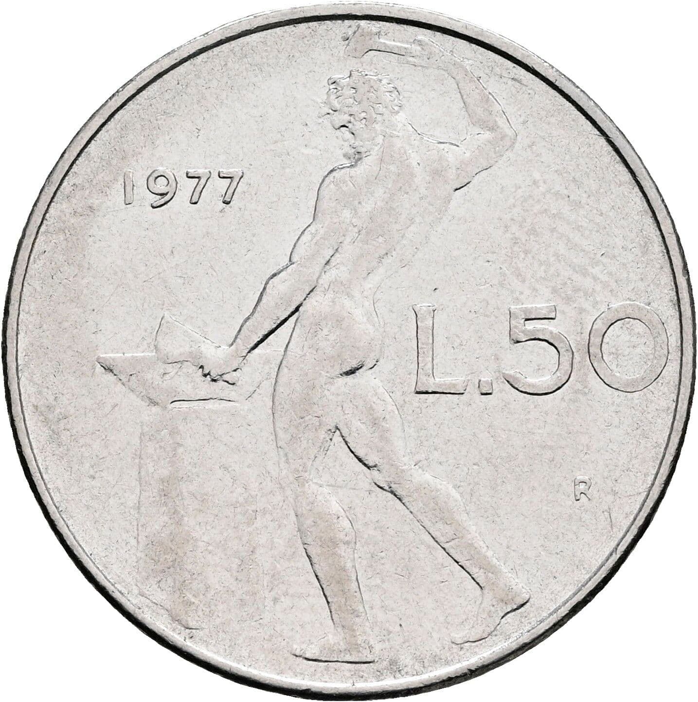 50 Lire 1977 – Rückseite