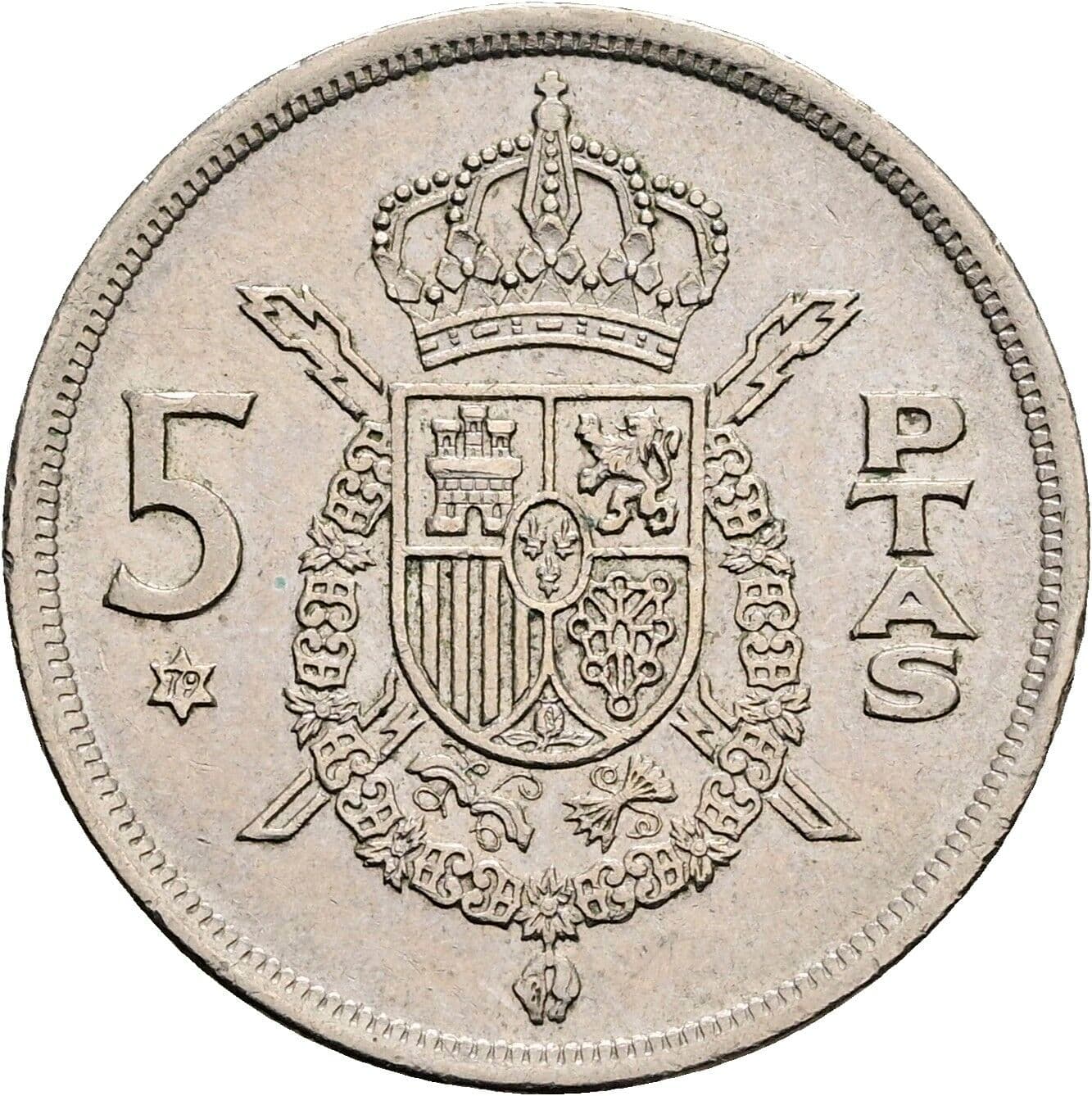 5 Pesetas Juan Carlos (1975-2014) 1975 – Rückseite