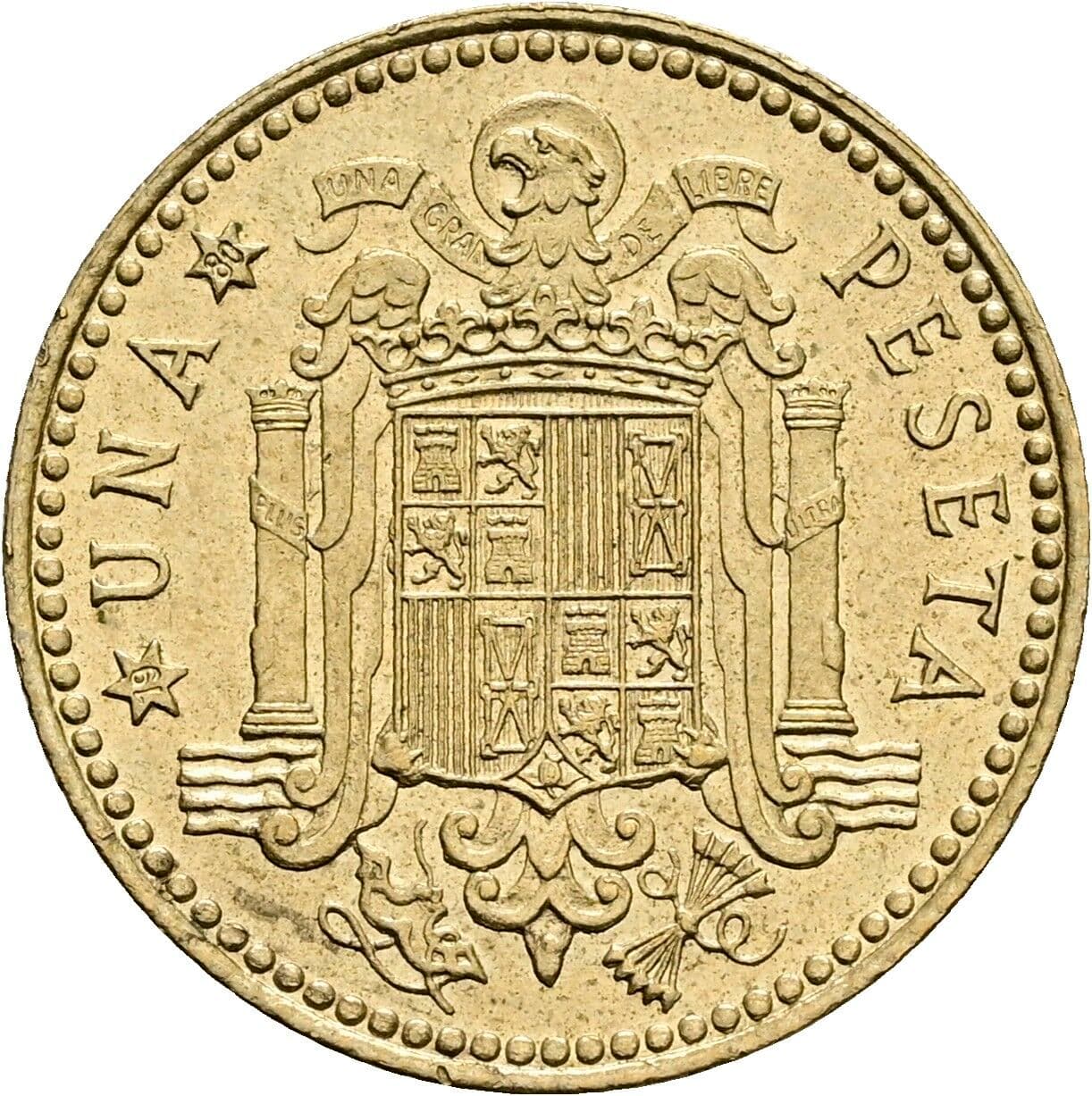 1 Peseta Juan Carlos (1975-2014) 1975 – Rückseite