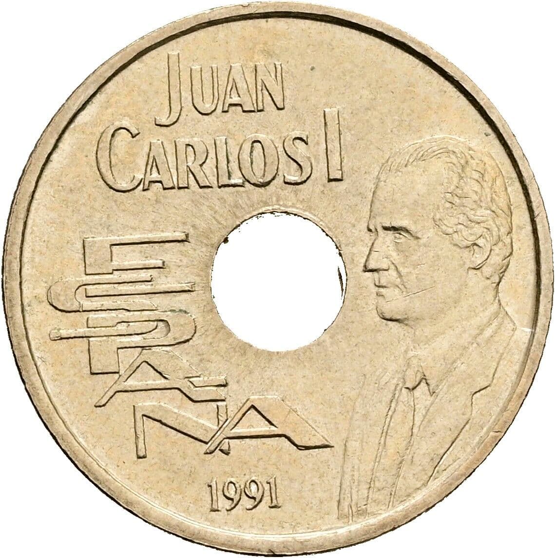 25 Pesetas Juan Carlos (1975-2014) 1991 – Rückseite