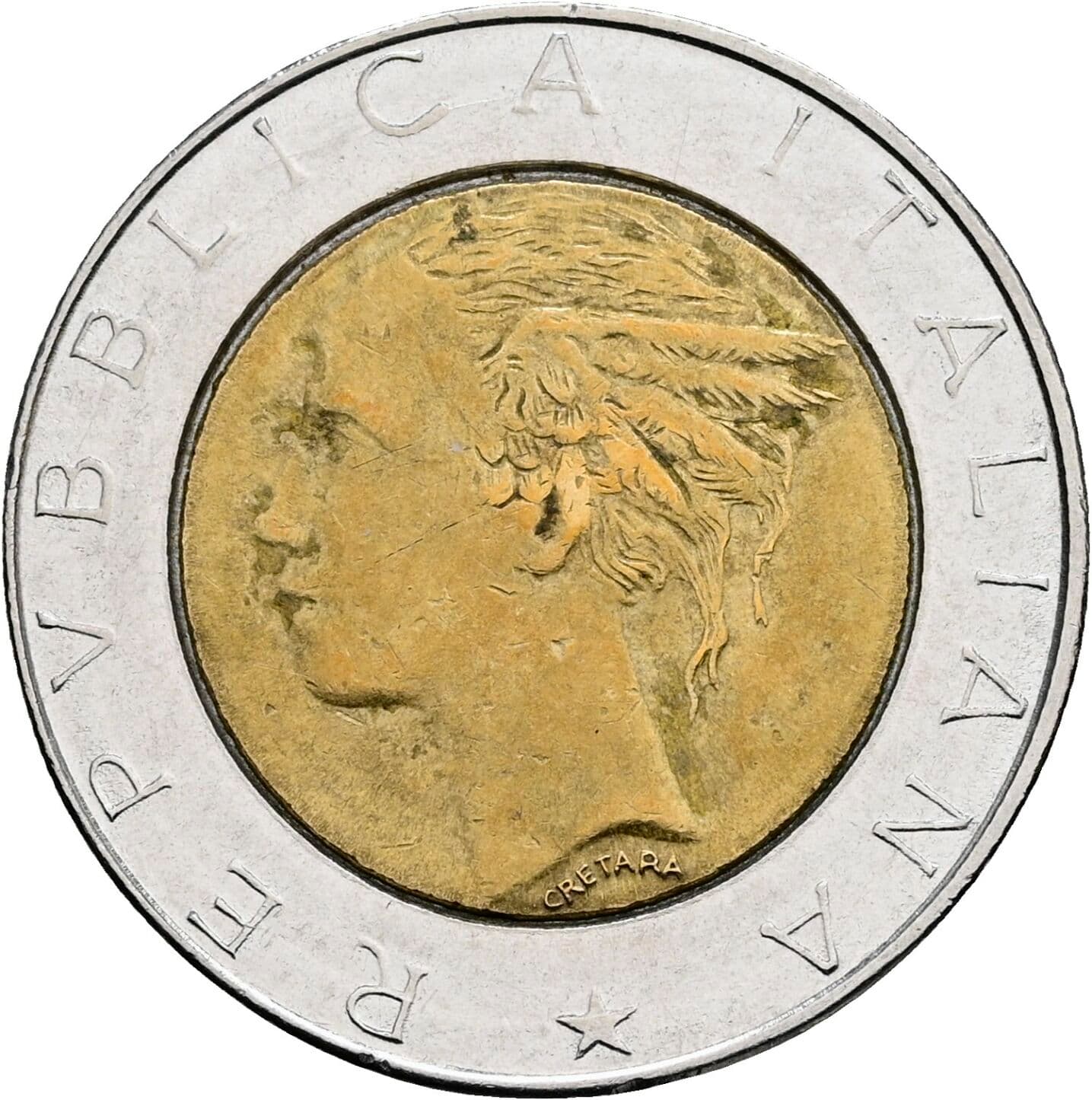 500 Lire 1987 – Rückseite