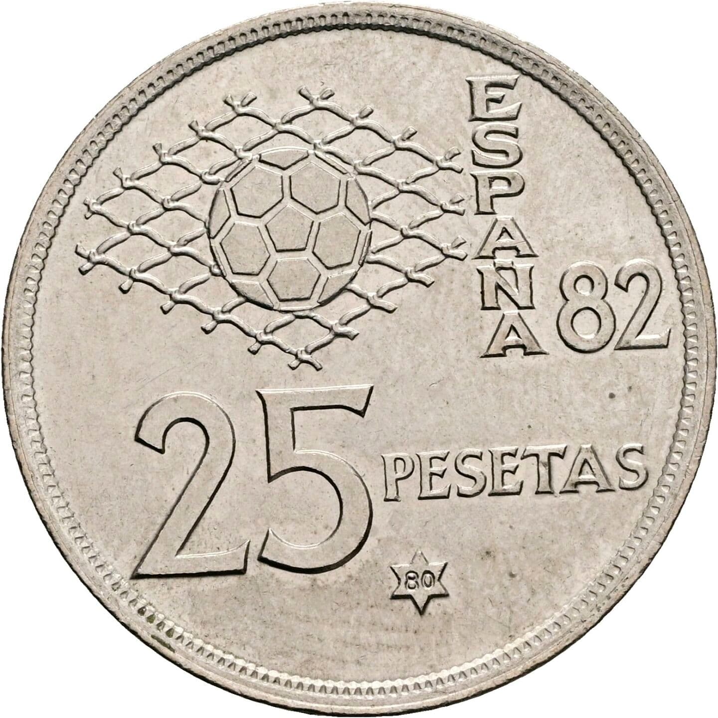 25 Pesetas 1980 – Rückseite