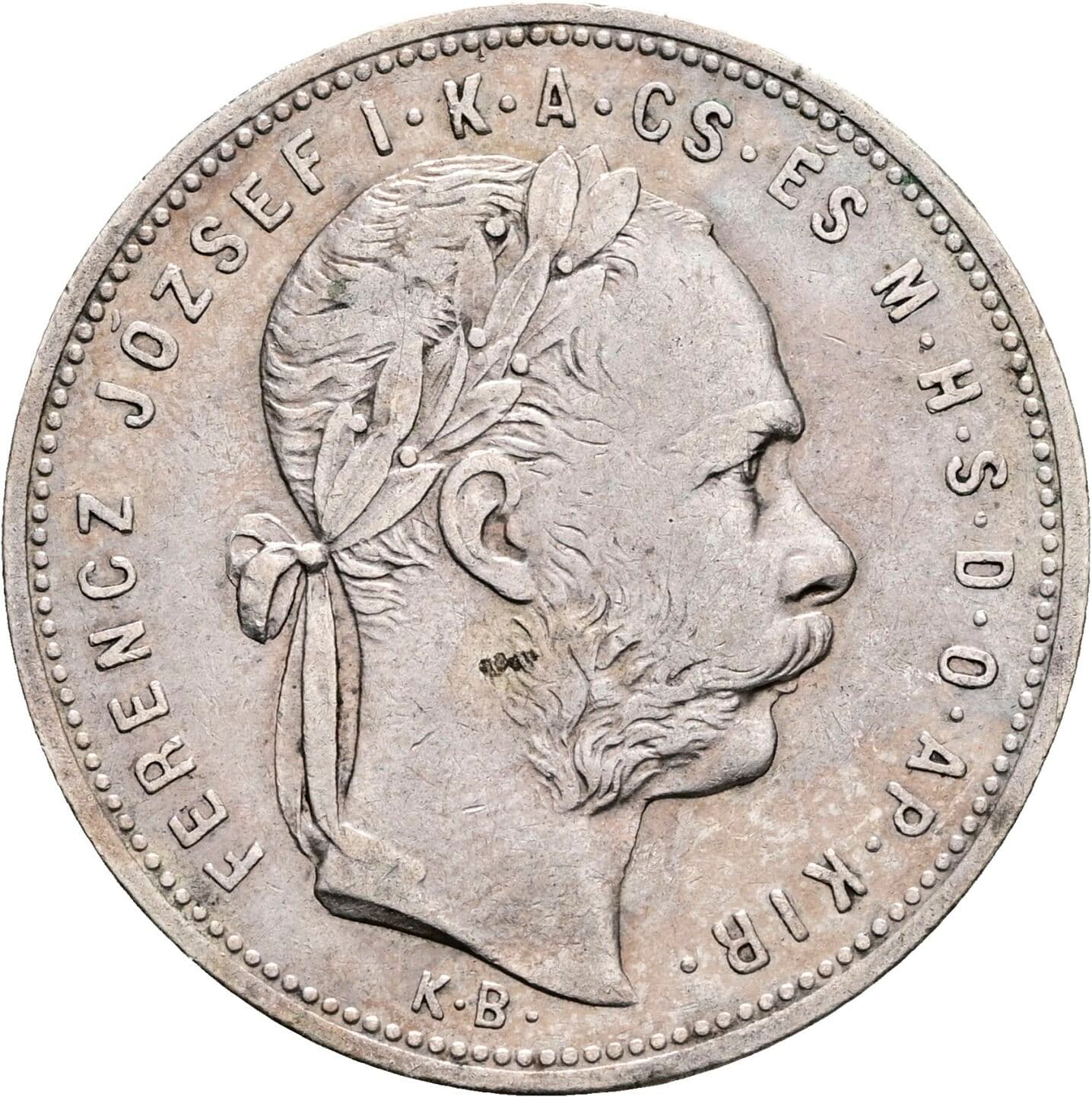 1 Forint Franz Joseph I. 1848-1916 1881 KB, Kremnitz – Vorderseite