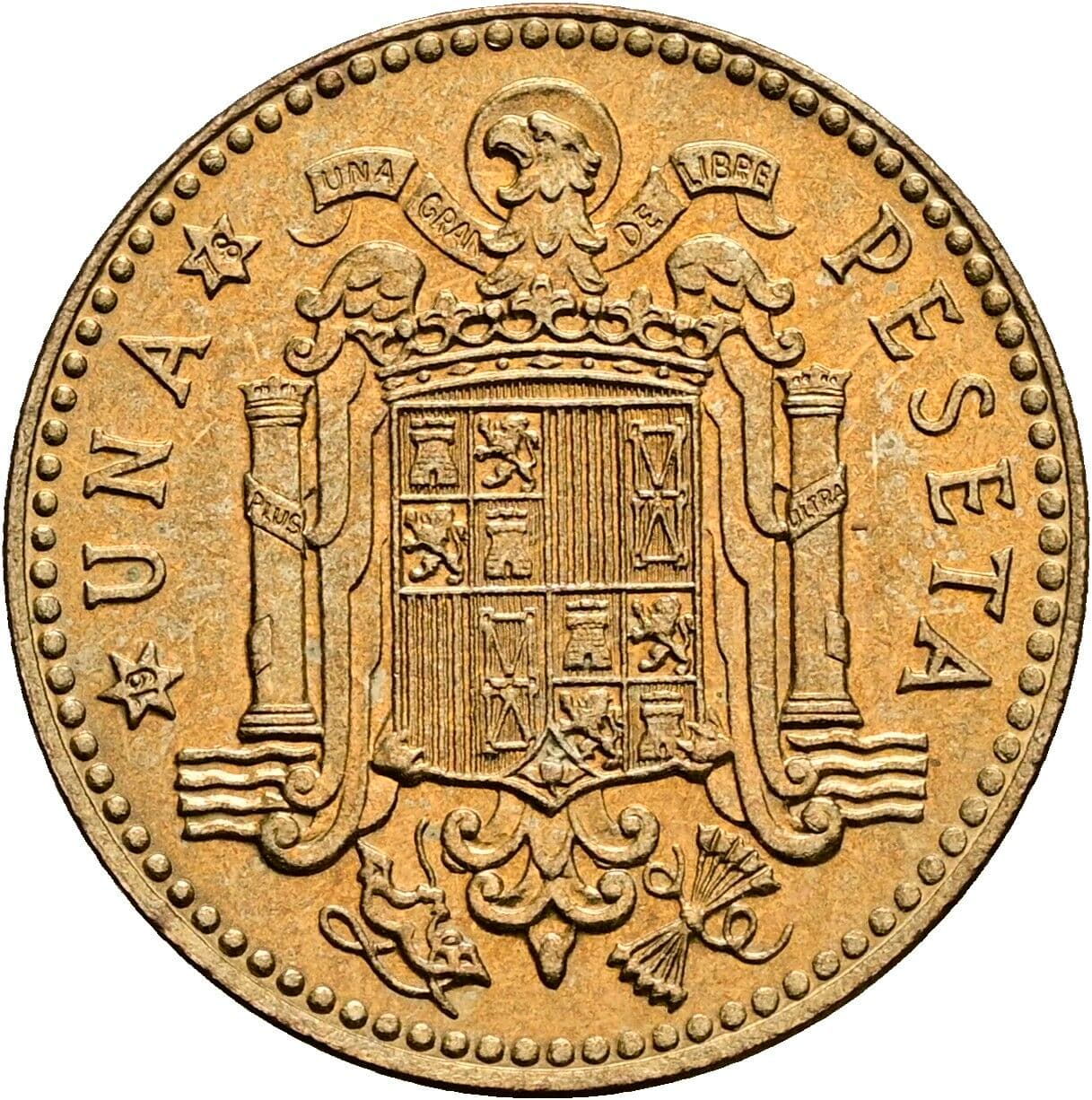 1 Peseta Juan Carlos (1975-2014) 1975 – Rückseite