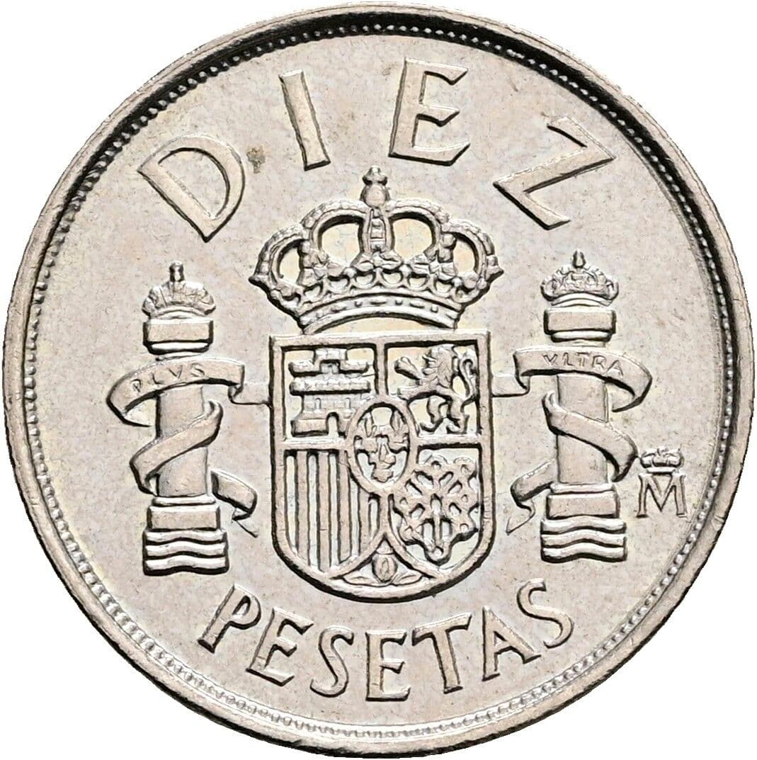 10 Pesetas Juan Carlos (1975-2014) 1985 – Rückseite