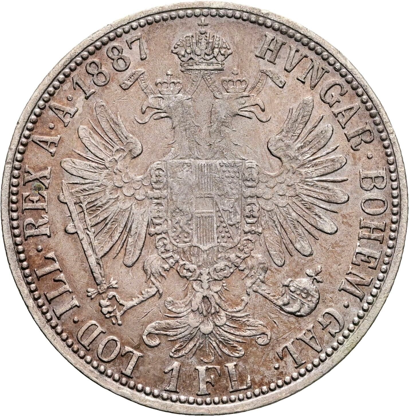 1 Gulden Franz Joseph I. 1848-1916 1887 – Rückseite