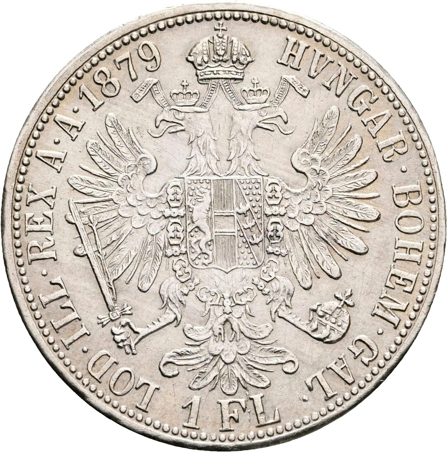 1 Gulden Franz Joseph I. 1848-1916 1879 – Rückseite