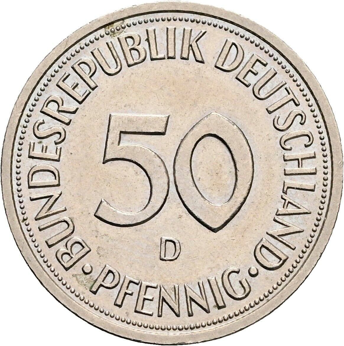 50 Pfennig 1981 D – Rückseite