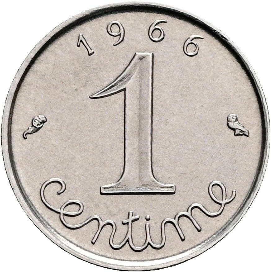 1 Centime 1966 – Vorderseite