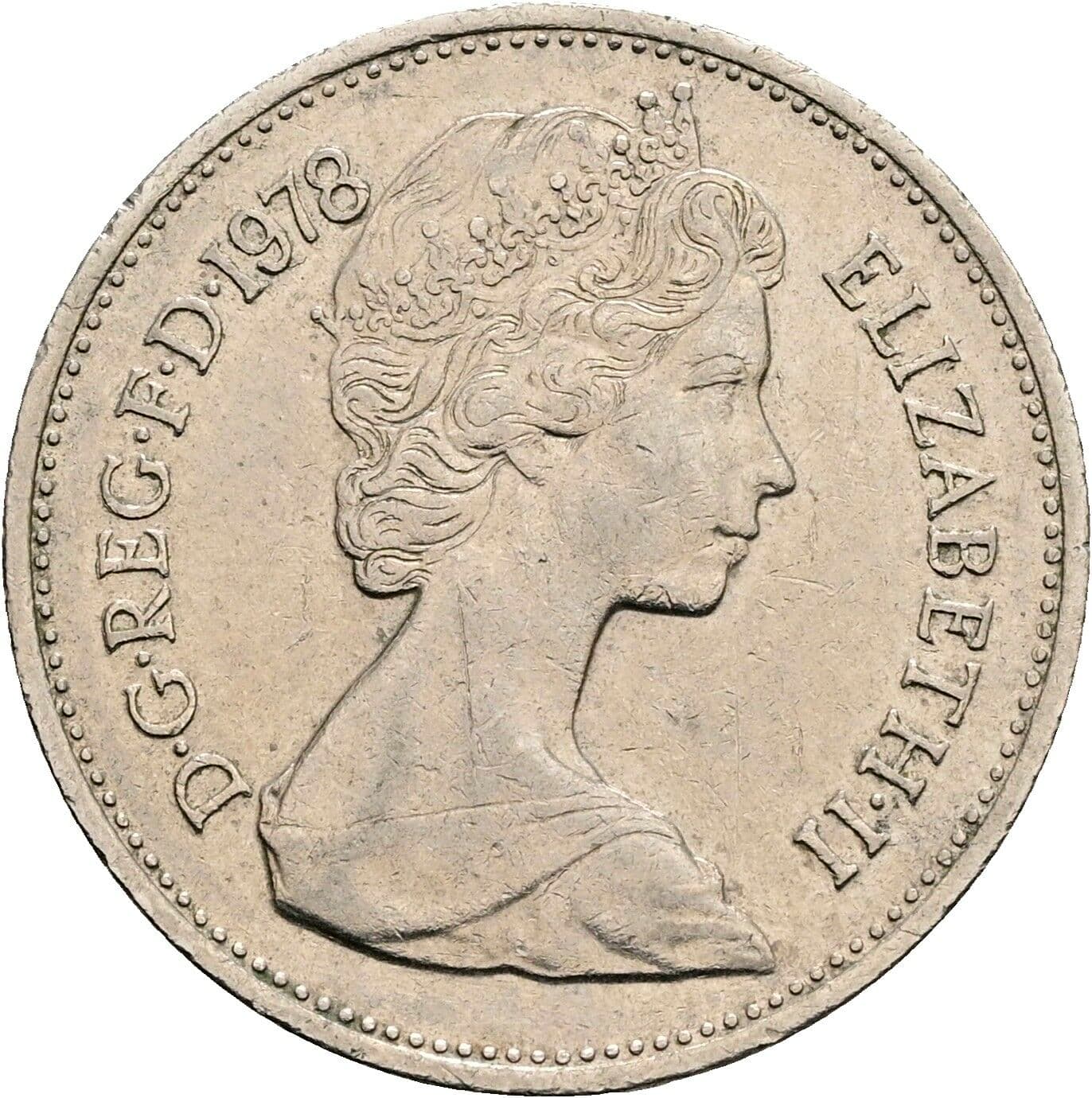 5 New Pence Elisabeth II. 1952-2022 1978 – Vorderseite