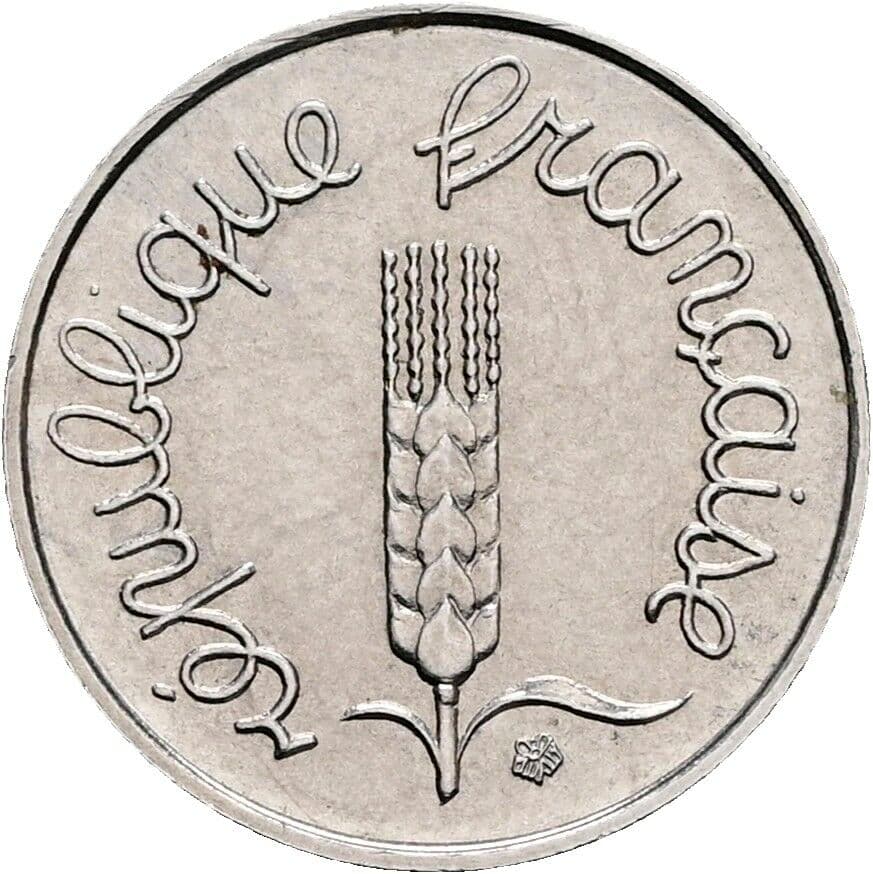 1 Centime 1965 – Rückseite