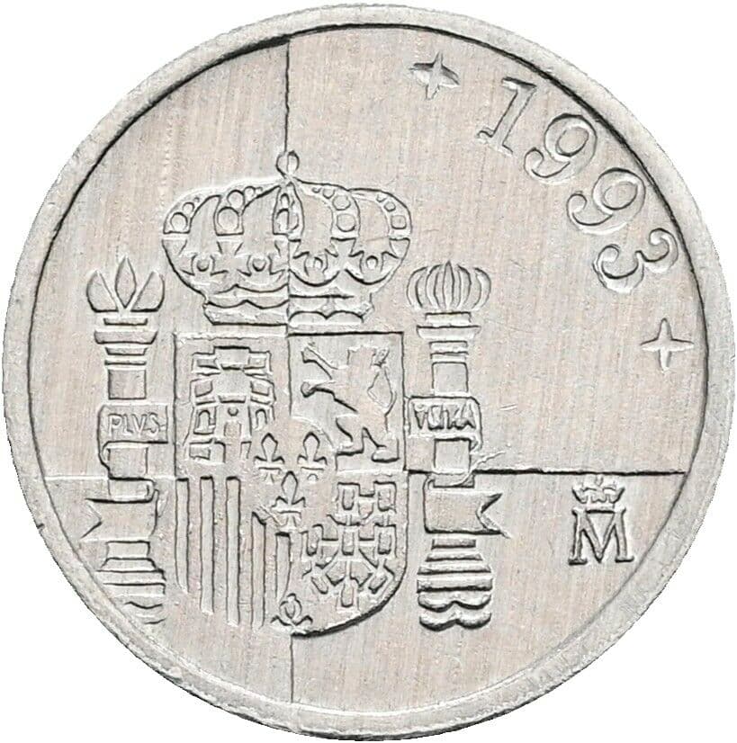 1 Peseta Juan Carlos (1975-2014) 1993 – Rückseite