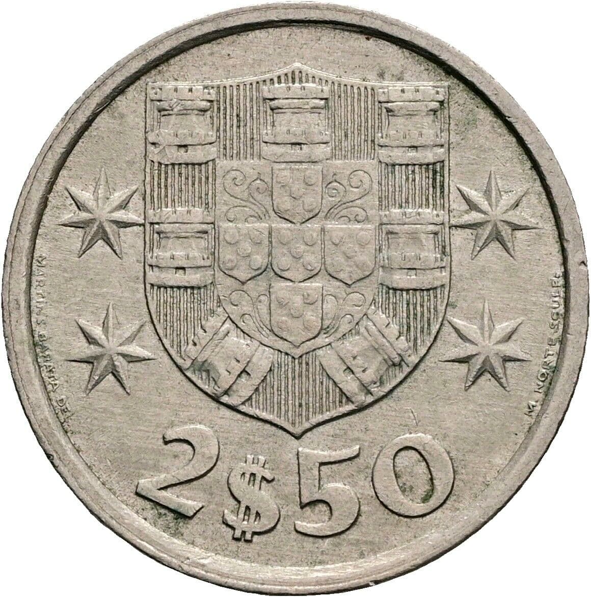 2 1/2 Escudos 1977 – Rückseite