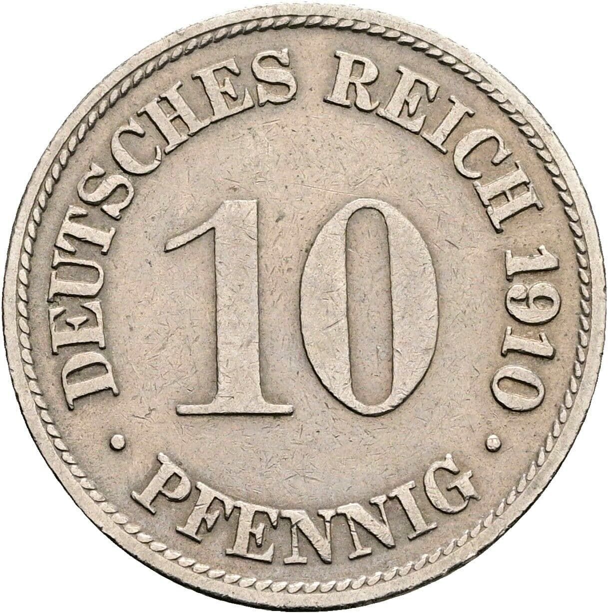 10 Pfennig 1910 F – Vorderseite