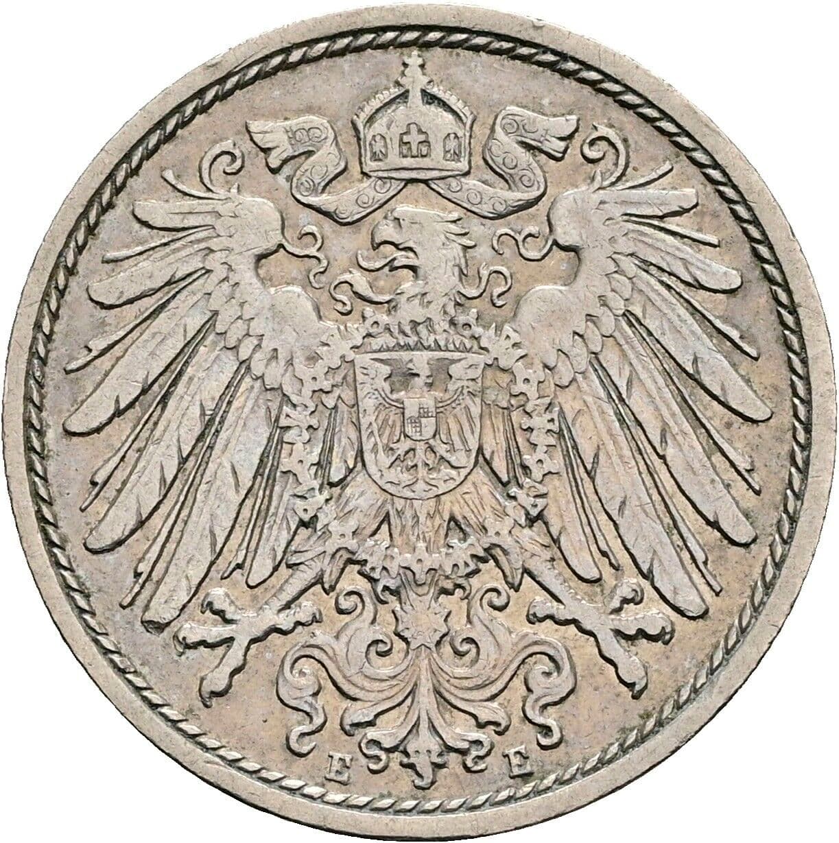 10 Pfennig 1909 E – Rückseite