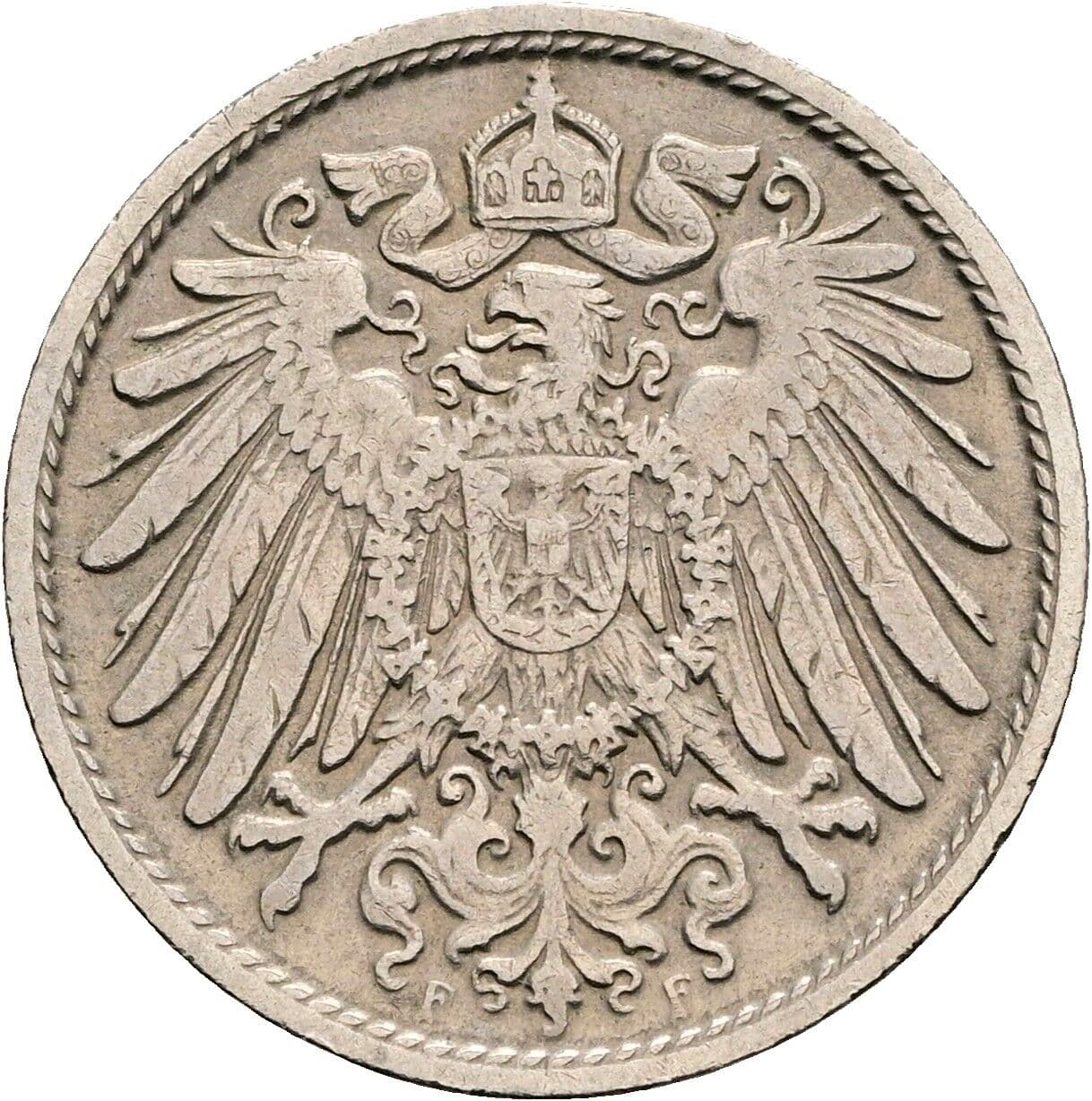 10 Pfennig 1910 F – Rückseite